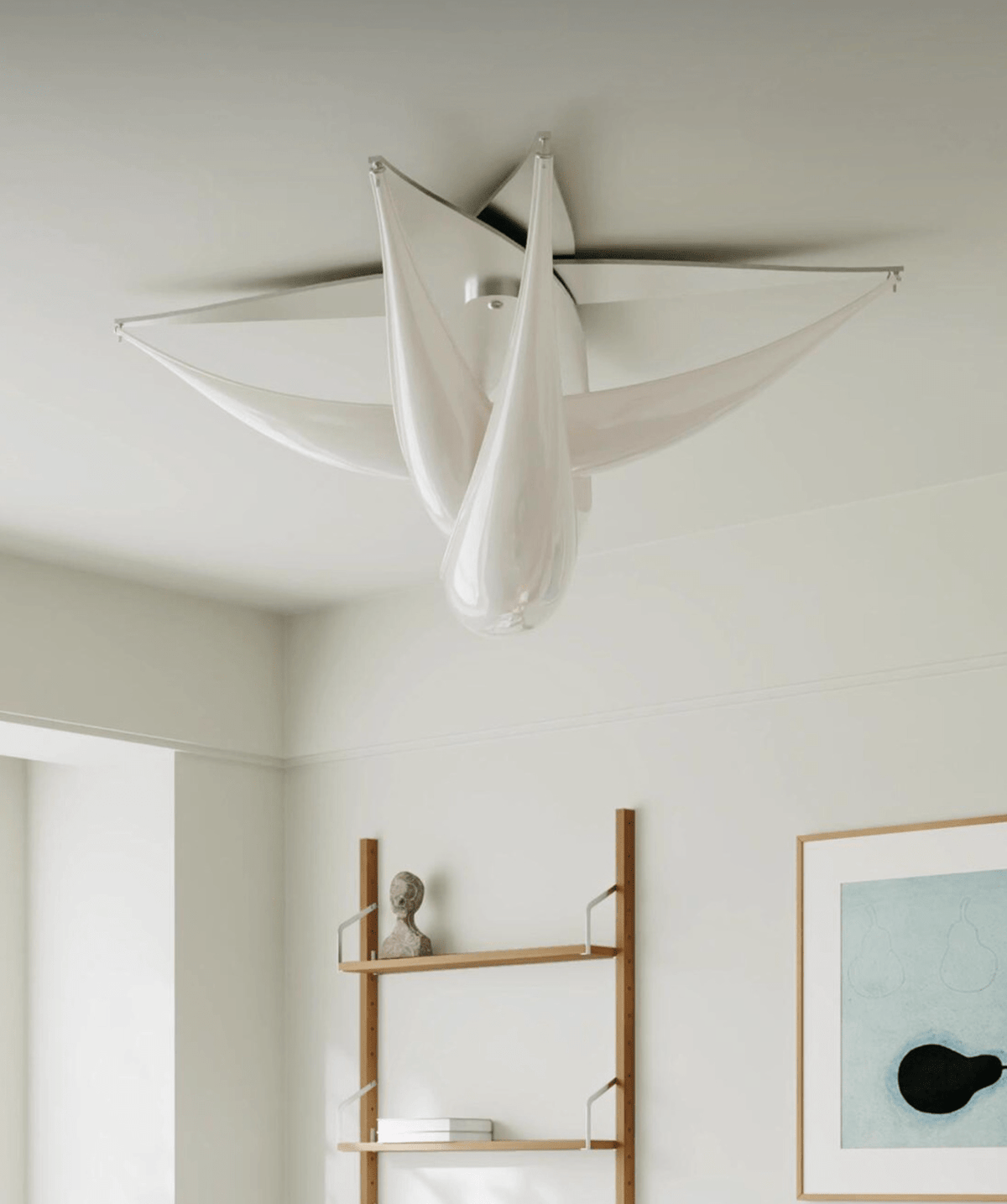 Maia moderne loftlampe i hvid resin