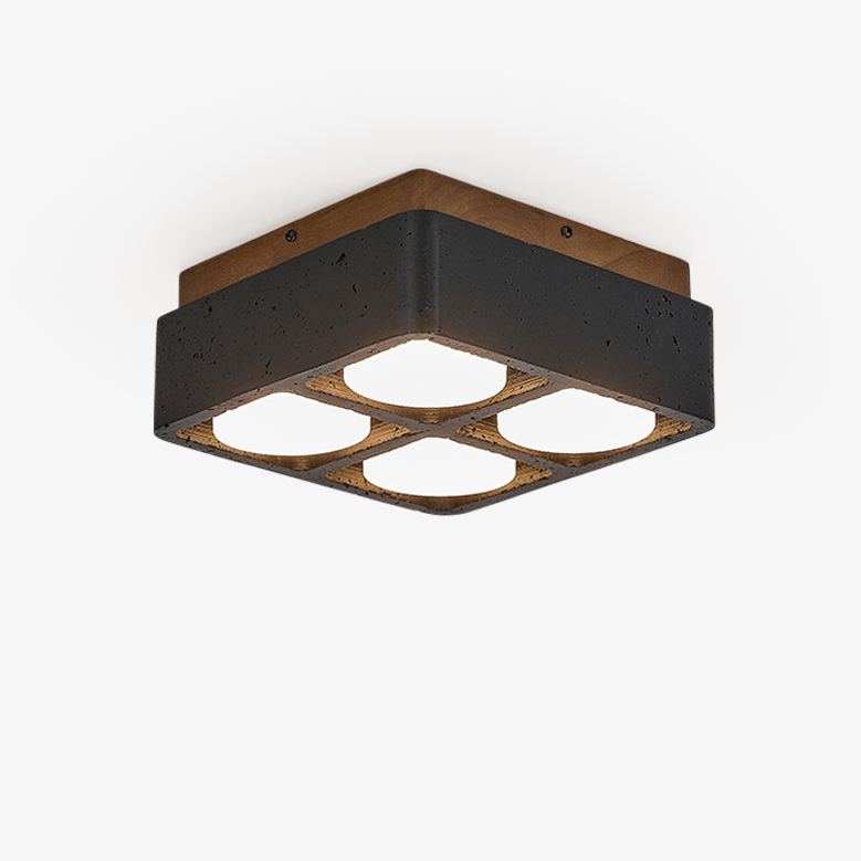 Axel firkantet loftlampe med flere spot