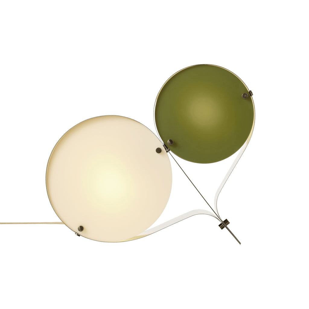 Duet-bordlampe med svævende skiver