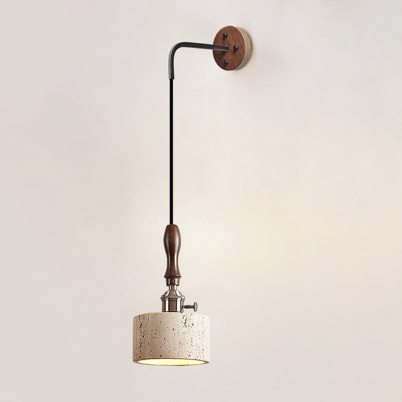 Sven modern vägglampa i gul travertin