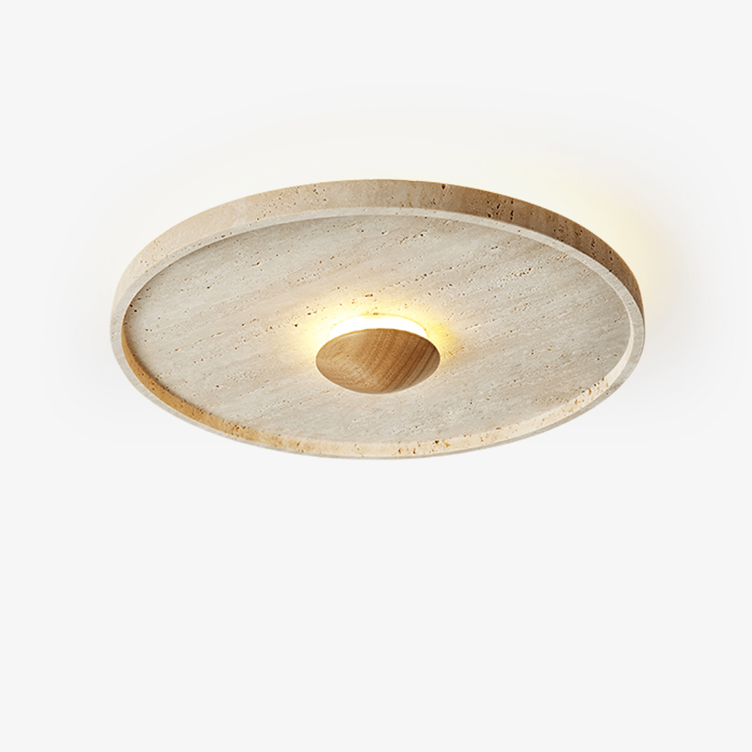 Candeeiro de teto Gino Yellow Travertine Halo e luz de parede