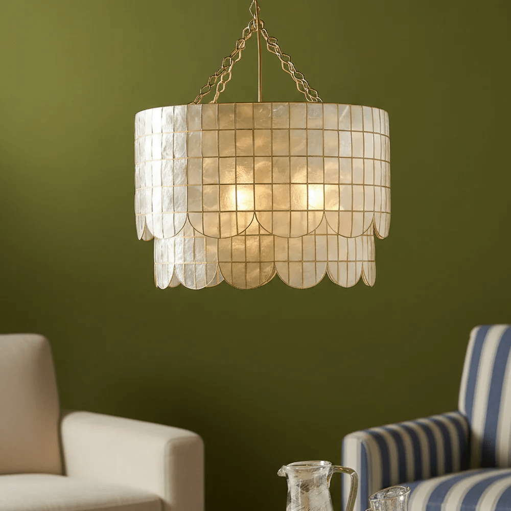 Candeeiro de teto Flyn Gold Shell Metal Wavecrest