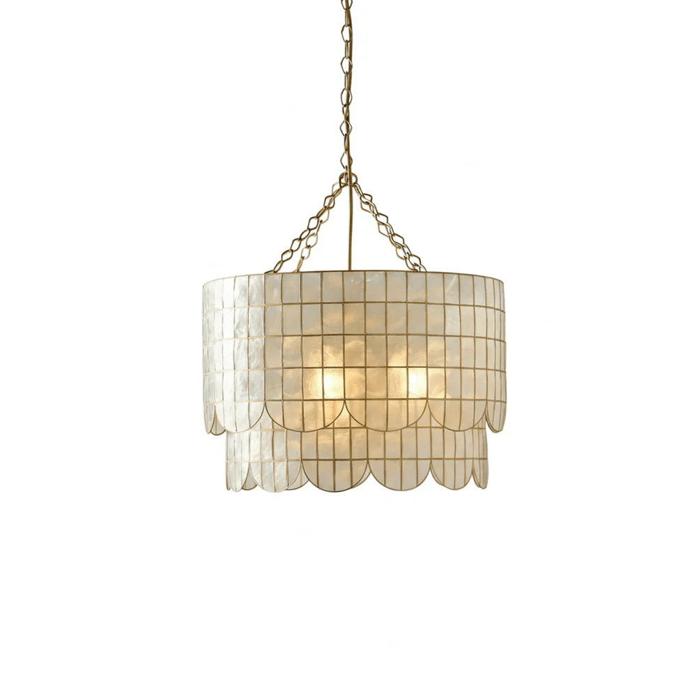 Candeeiro de teto Flyn Gold Shell Metal Wavecrest