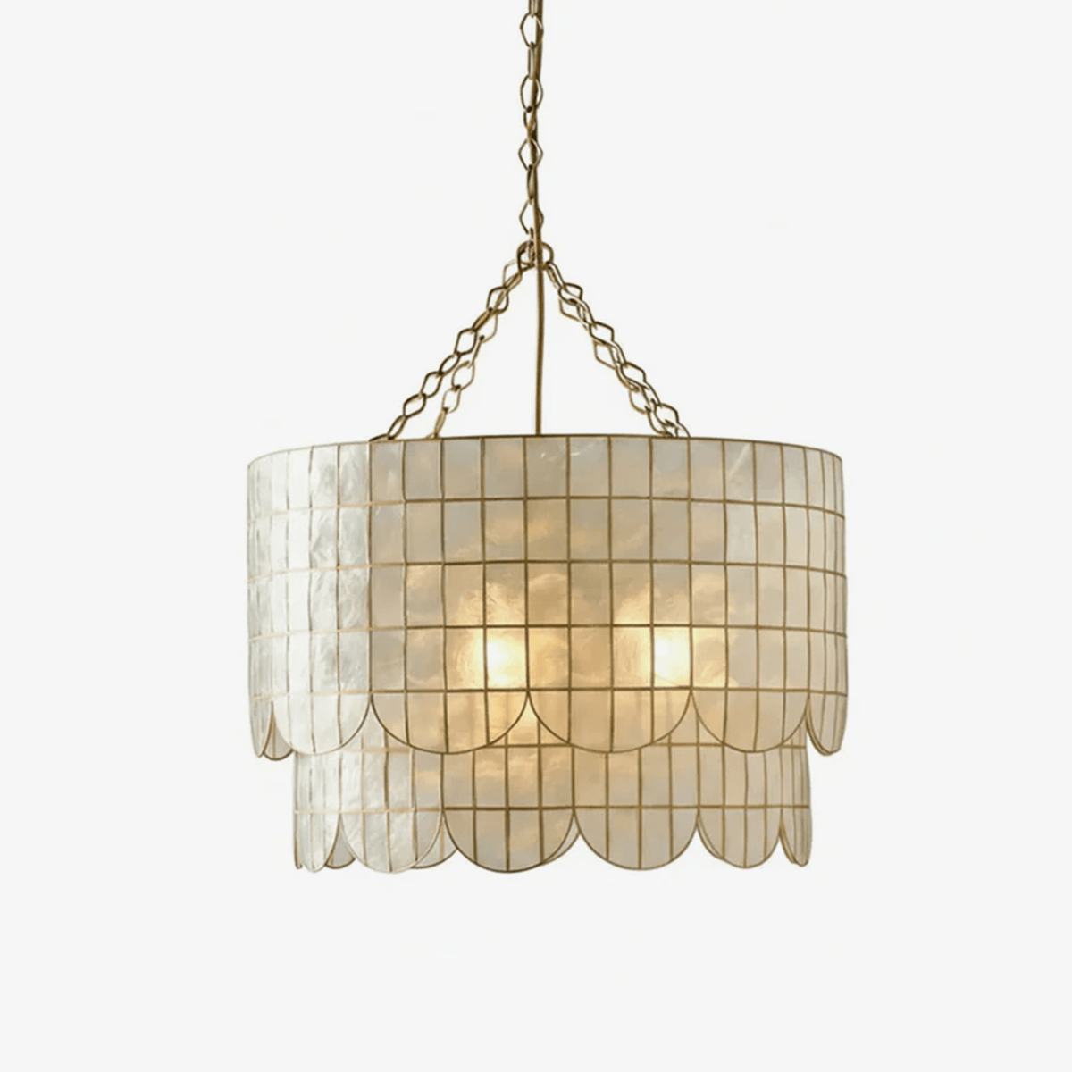 Candeeiro de teto Flyn Gold Shell Metal Wavecrest