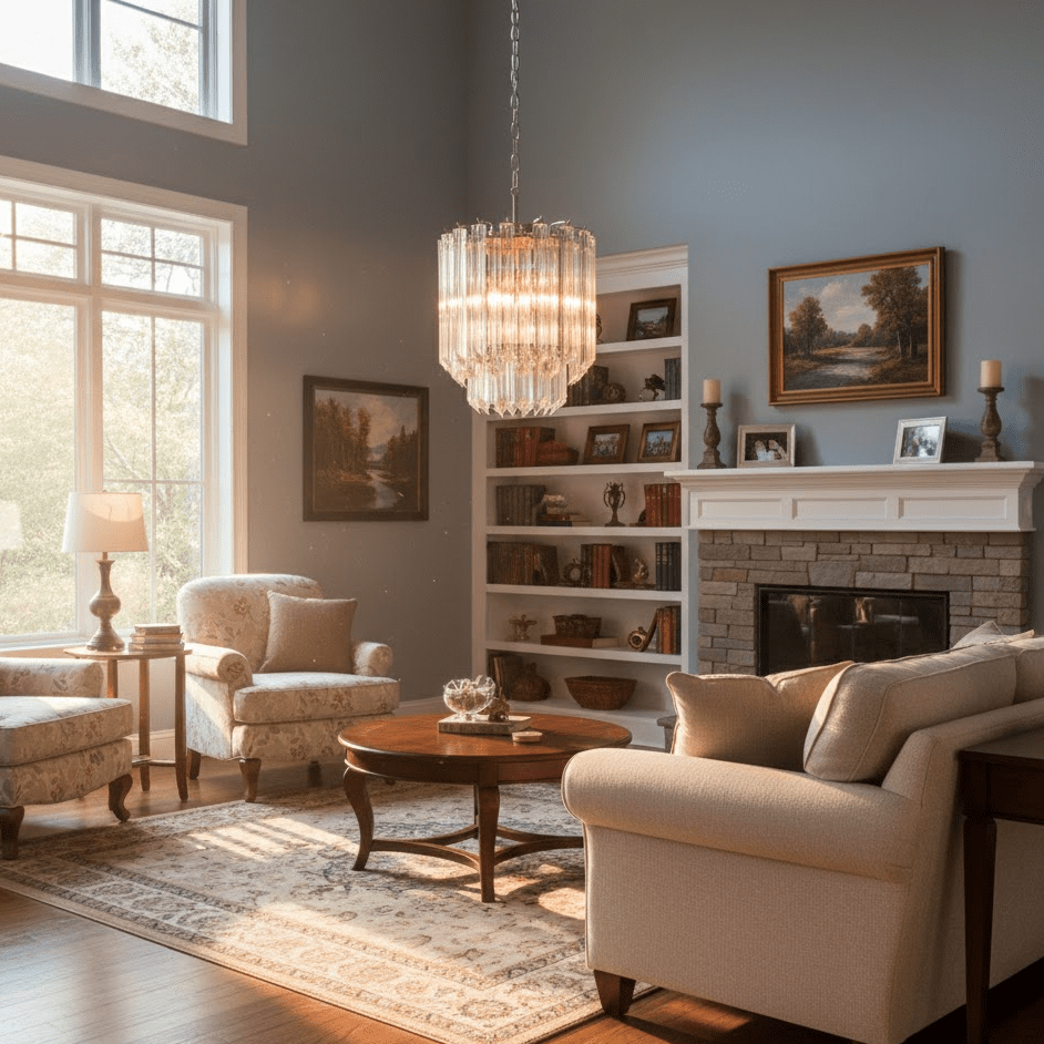 Luph transparent prismaljuskrona i Murano-glas
