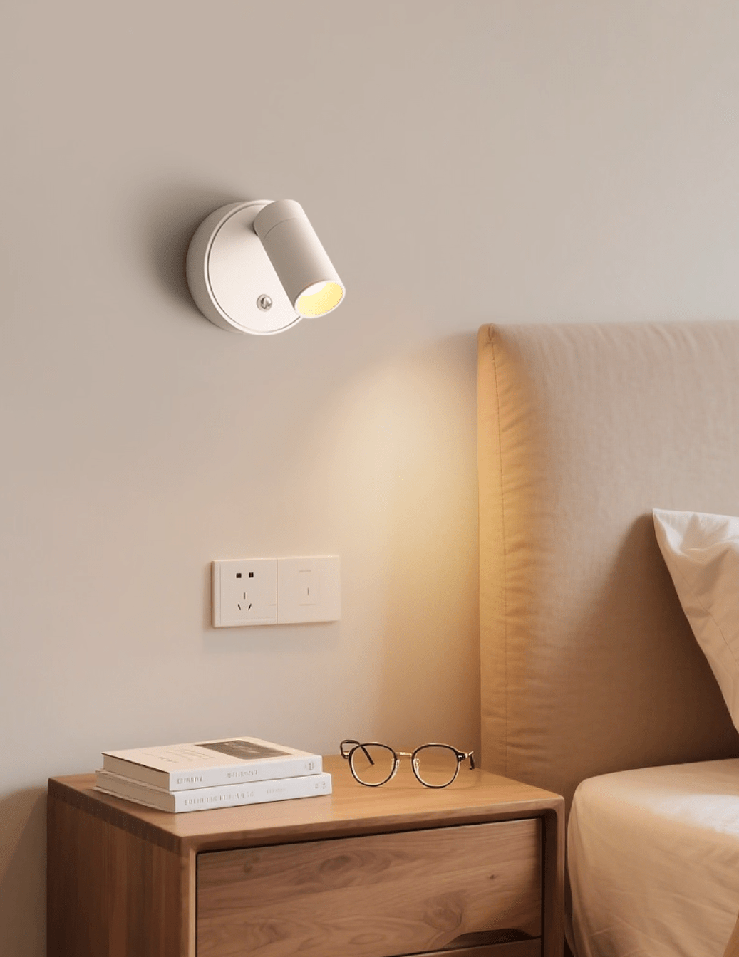 Dorv drejelig genopladelig akrylvæglampe