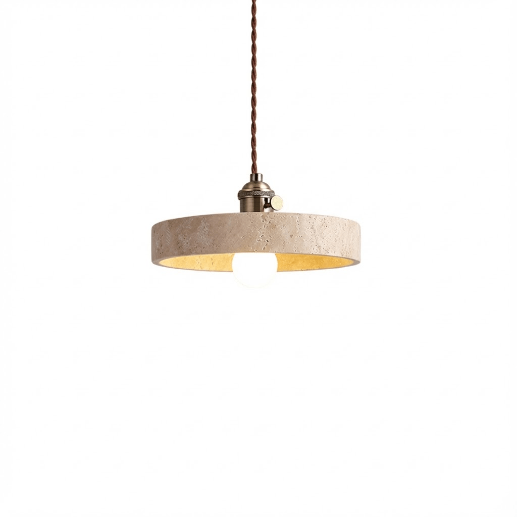 Conjunto de candeeiros suspensos minimalistas em travertino amarelo Ralv