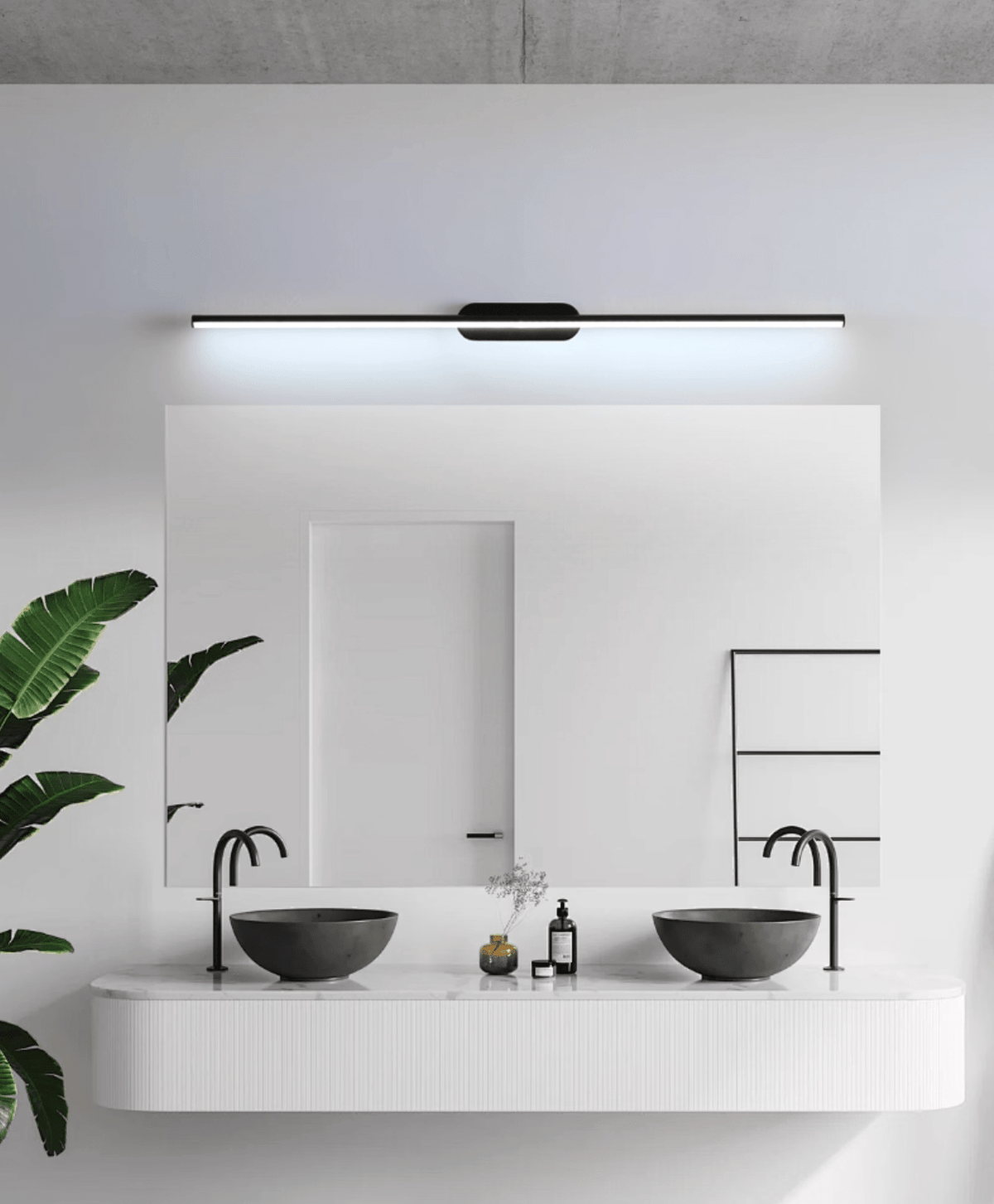 Candeeiro de parede linear minimalista preto fino Qirma