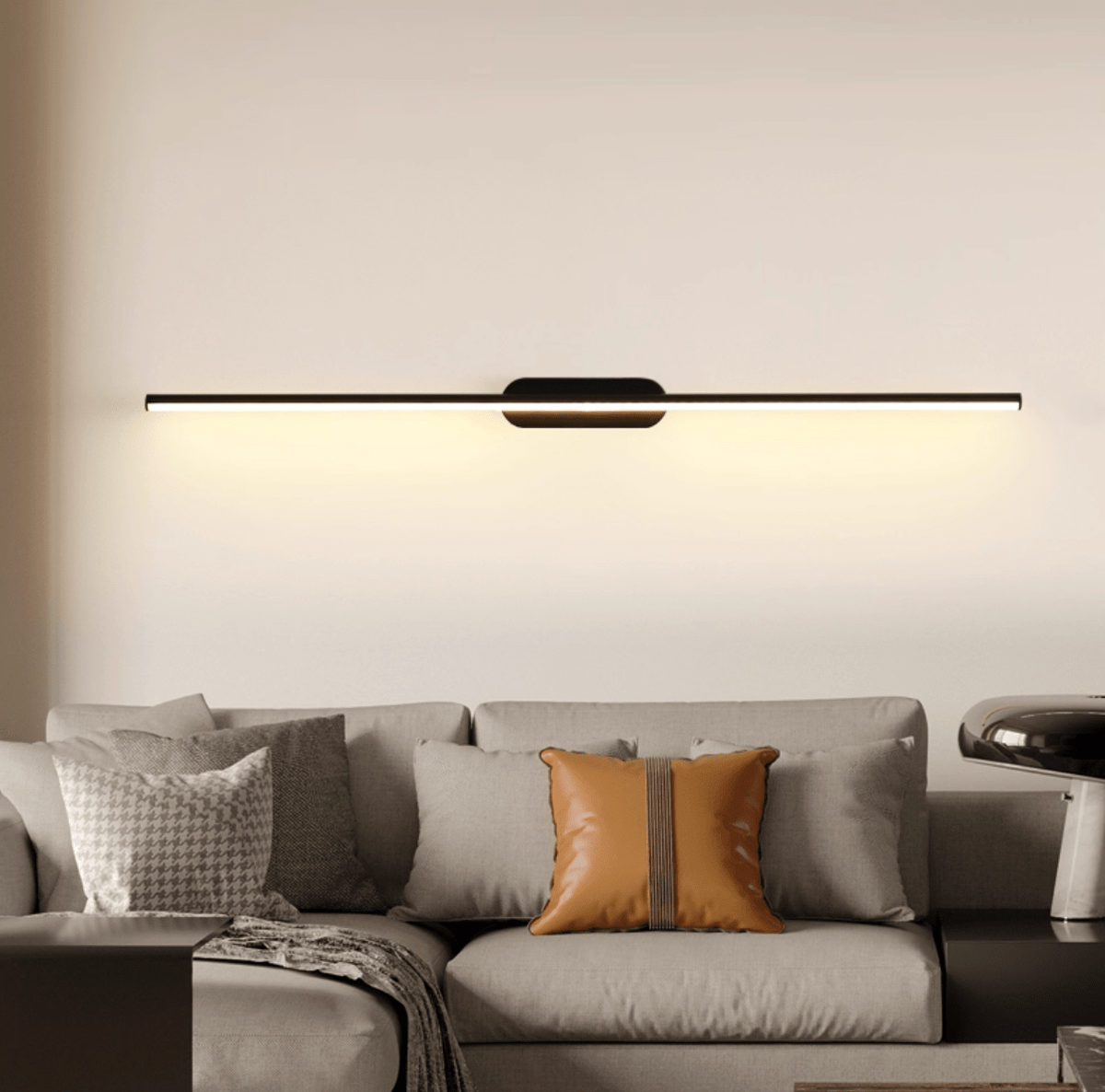 Candeeiro de parede linear minimalista preto fino Qirma