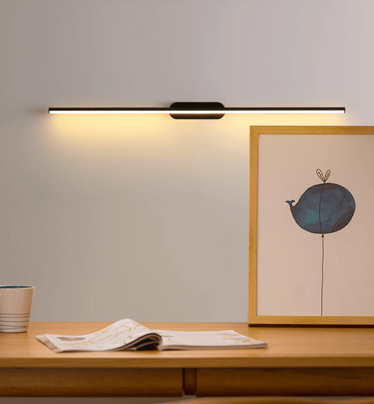 Candeeiro de parede linear minimalista preto fino Qirma