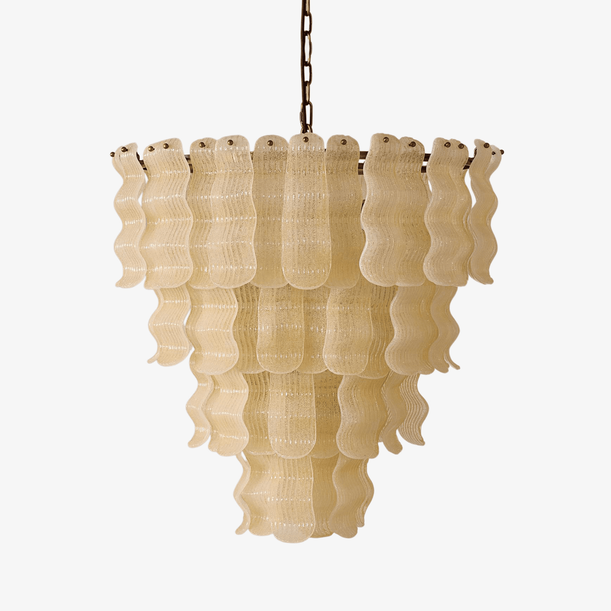 Lustre luxuoso Borzi em vidro amarelo com folhas