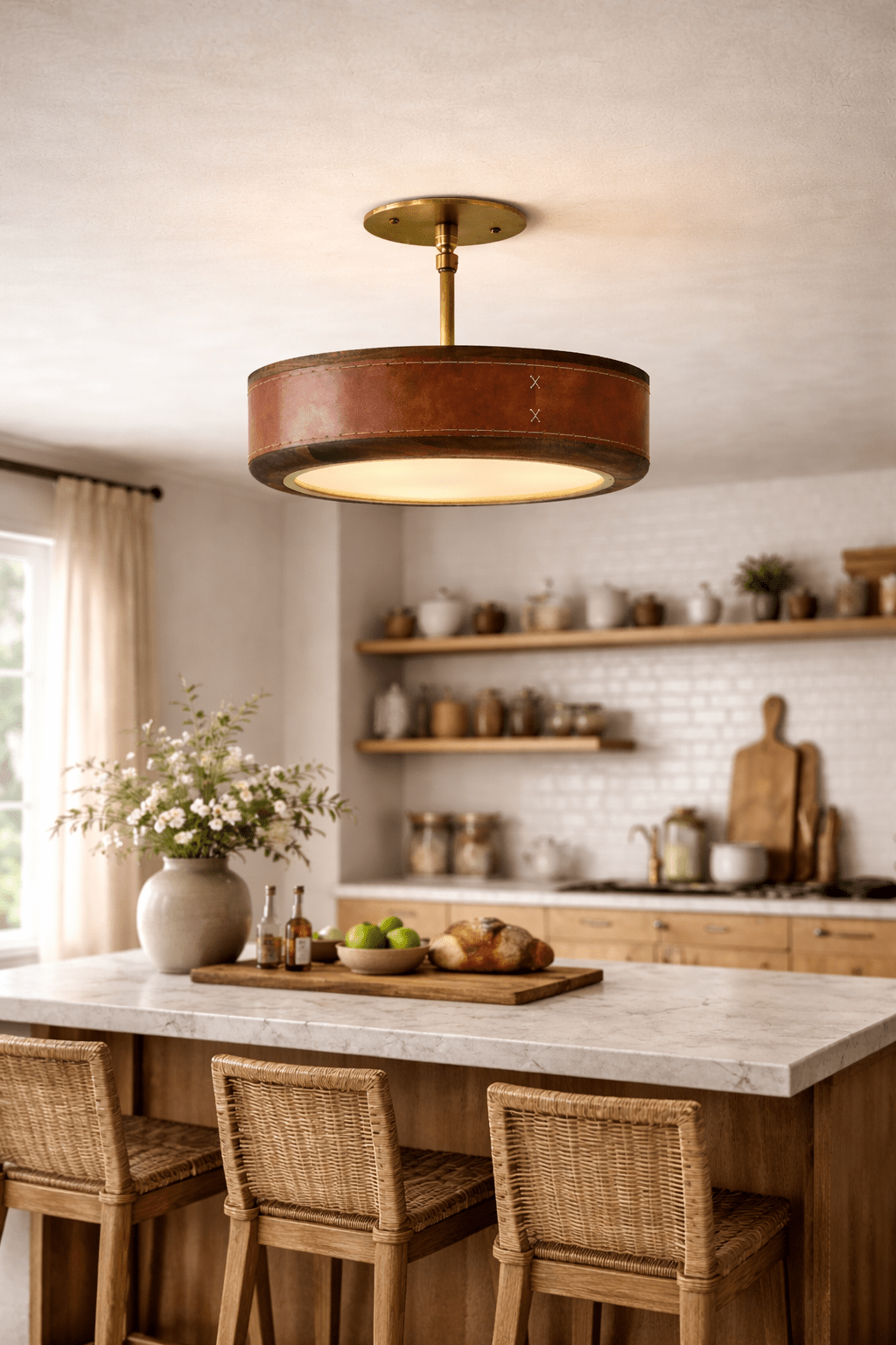 Marlowen käsintehty nahkainen kattovalaisin