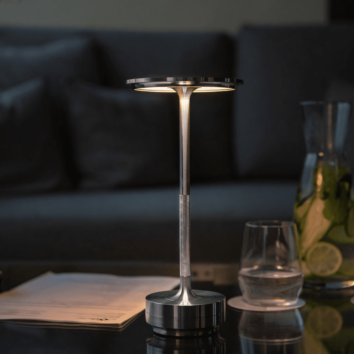 Solvane-genopladelig bordlampe