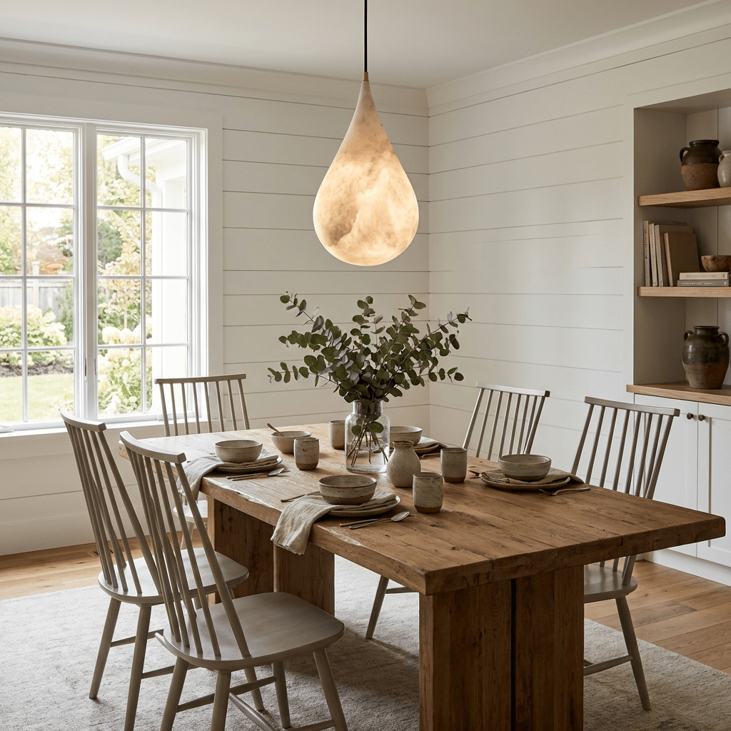 Avenith-alabasterpendellampe med dråbedesign