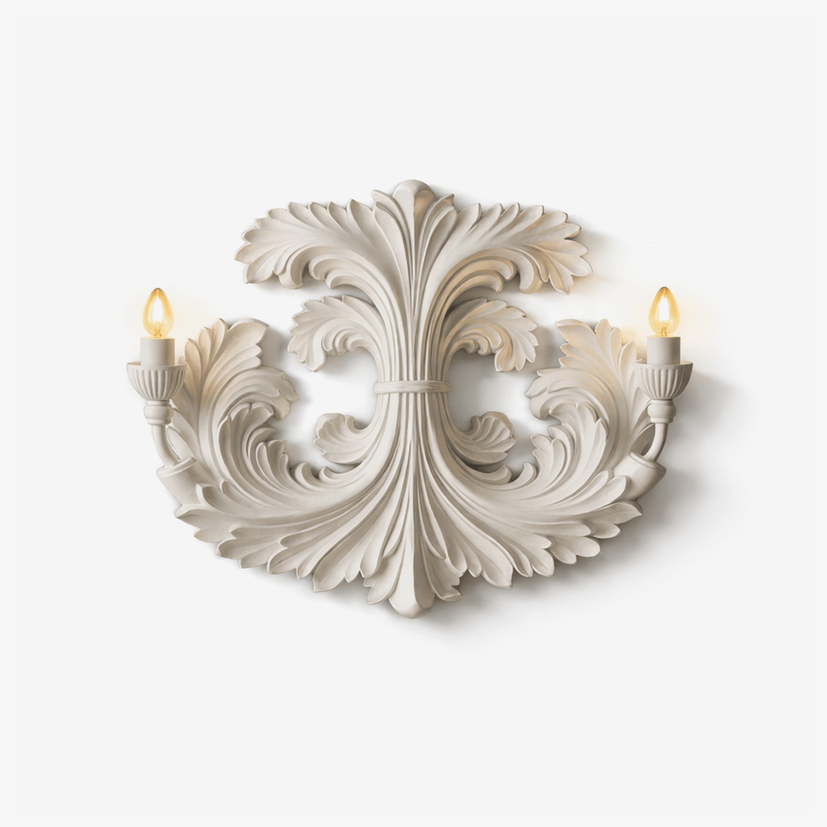 Barock blomformad vägglampa