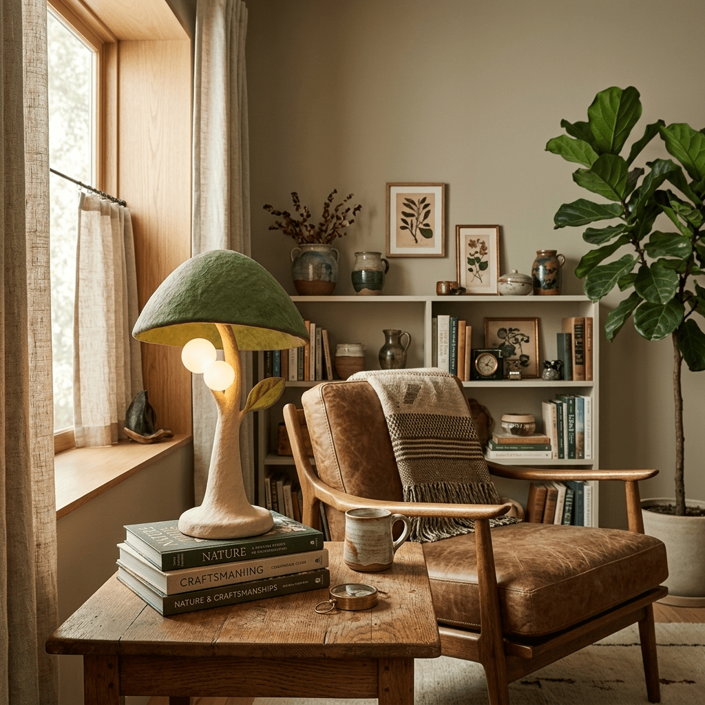 Verdella Forest svampeformet bordlampe