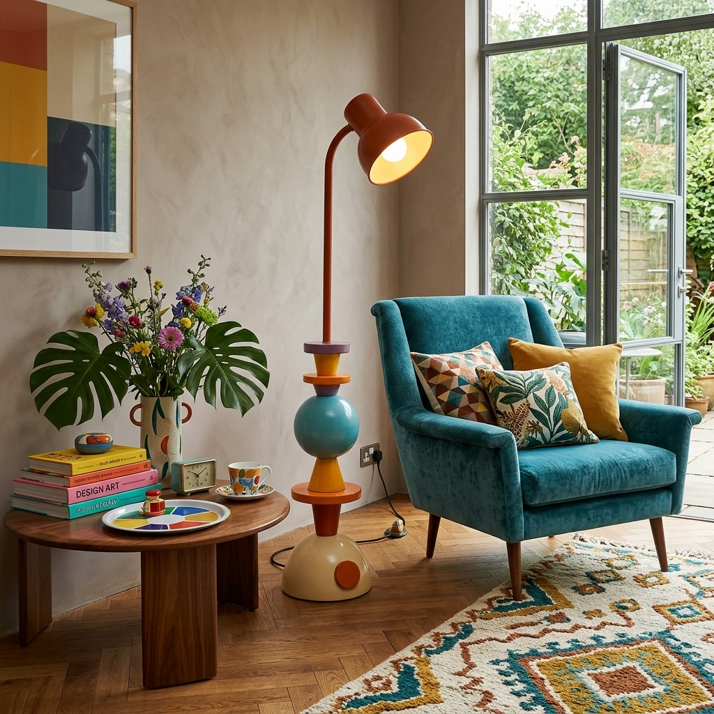 Zelora Playform bordlampe med farveblokke
