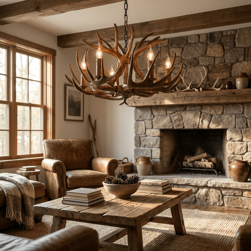Noreira gevir-lysekrone i lodge-stil