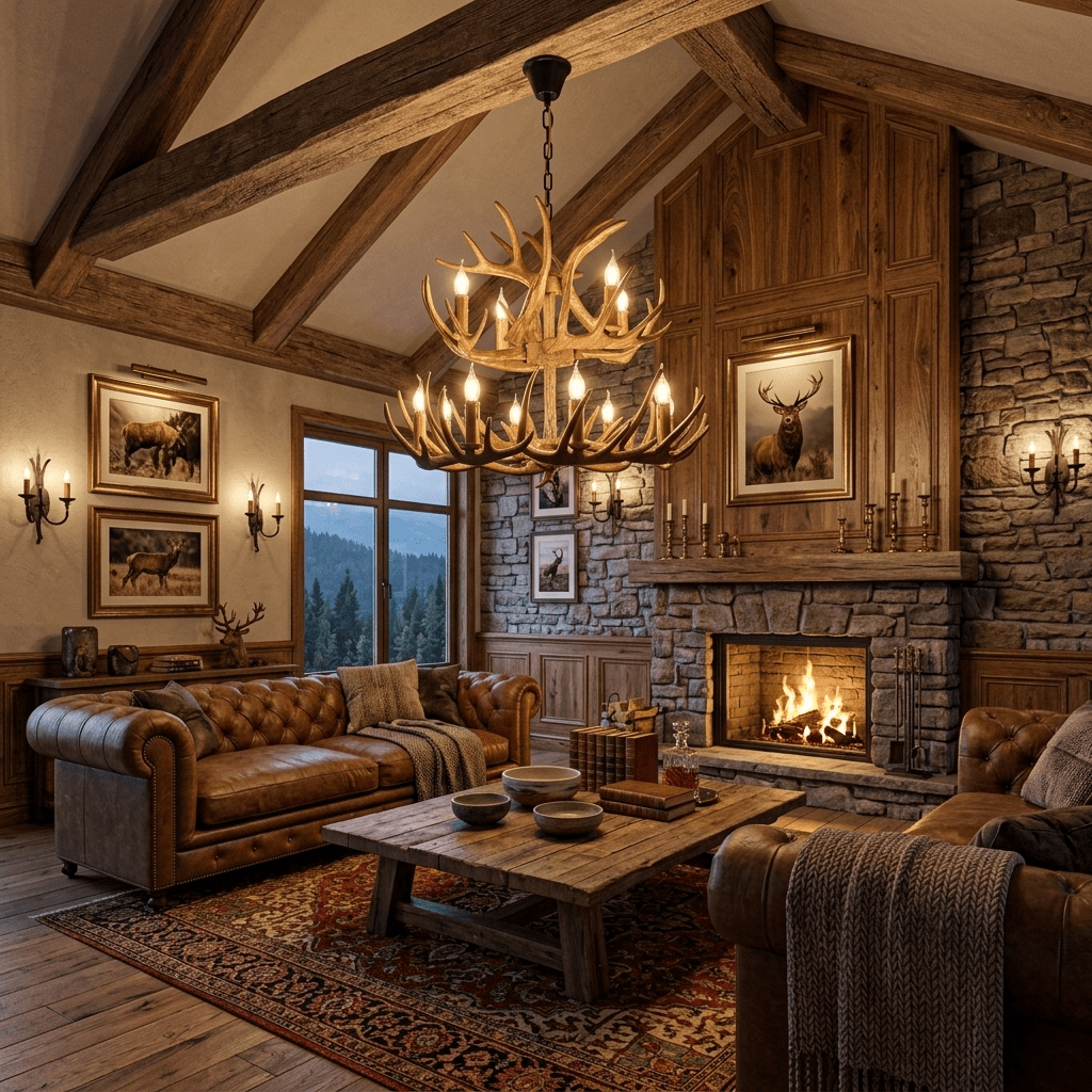 Noreira gevir-lysekrone i lodge-stil
