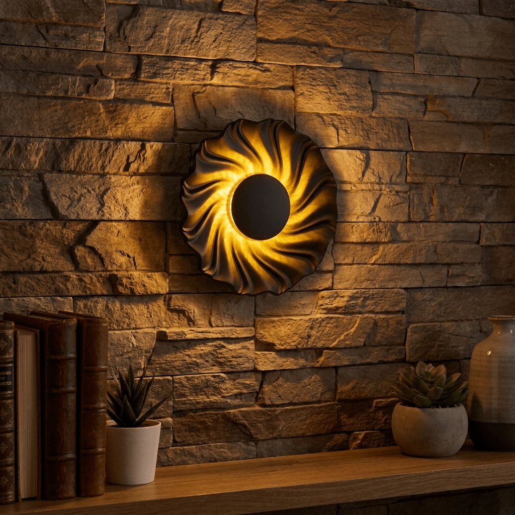 Aplique de parede solar em espiral Caluenne