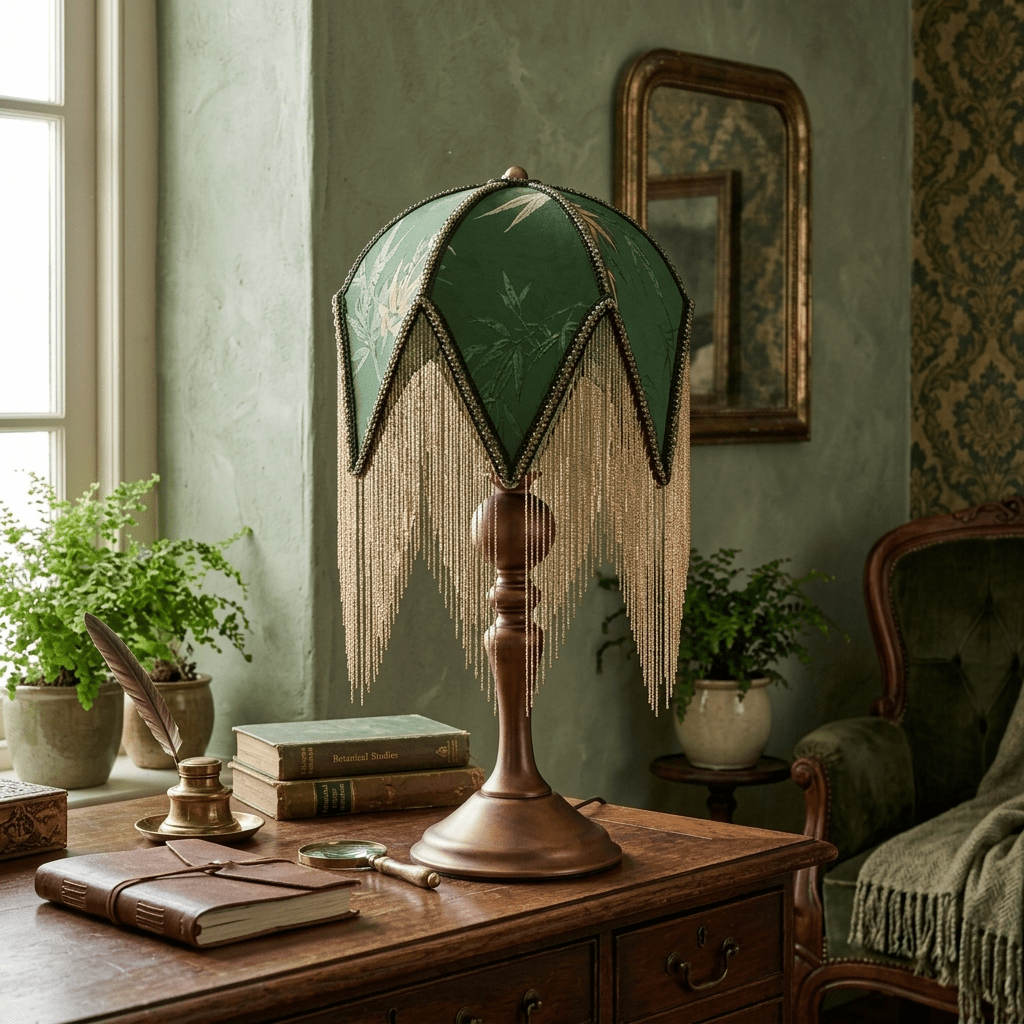 Aveniiella-bordlampe med frynser