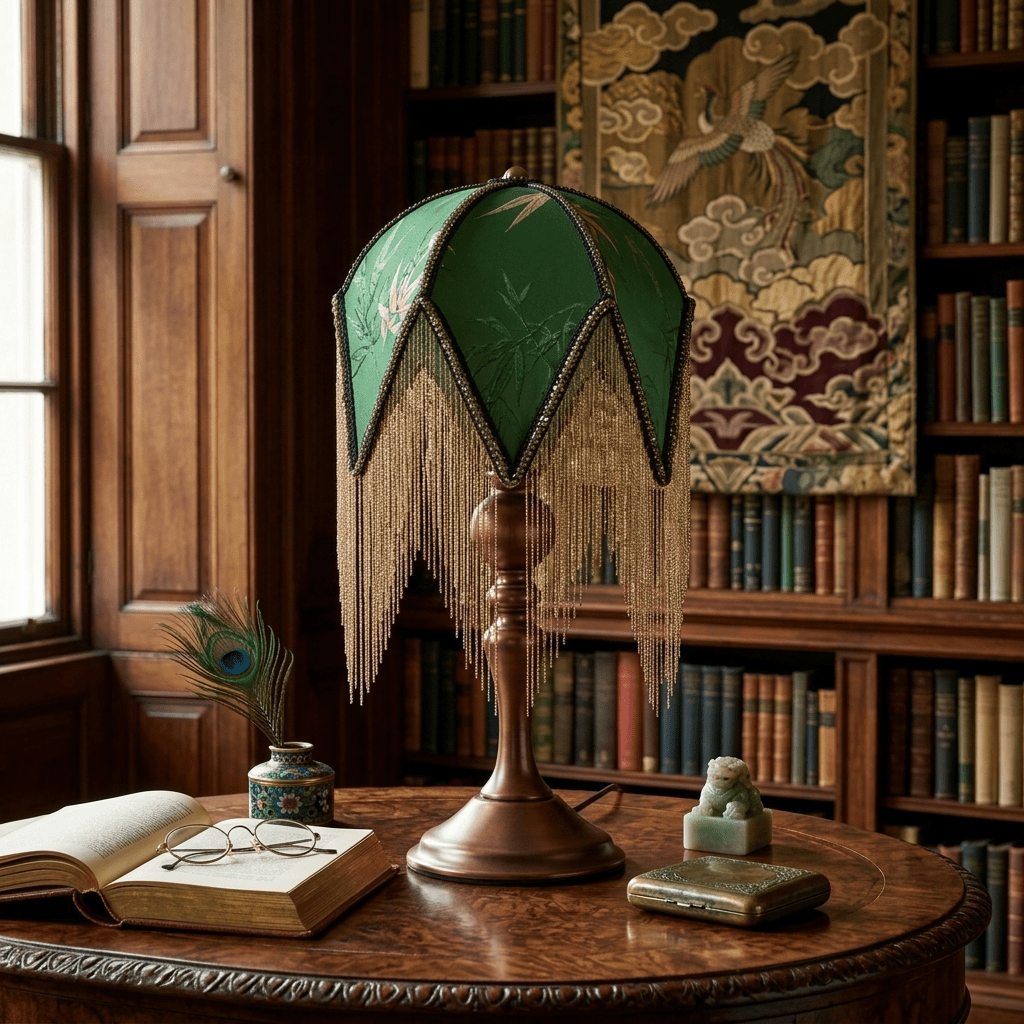 Aveniiella-bordlampe med frynser