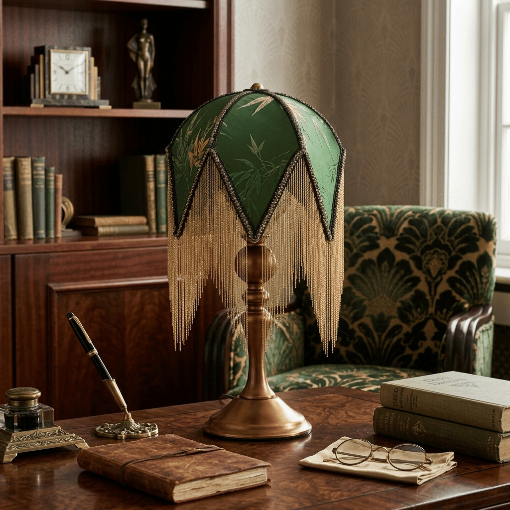 Aveniiella-bordlampe med frynser