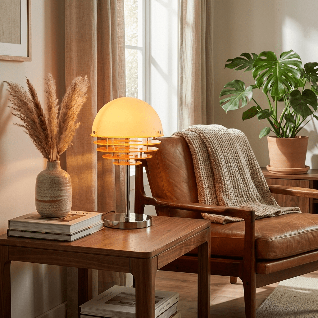 Bordlampe med kuppellameller