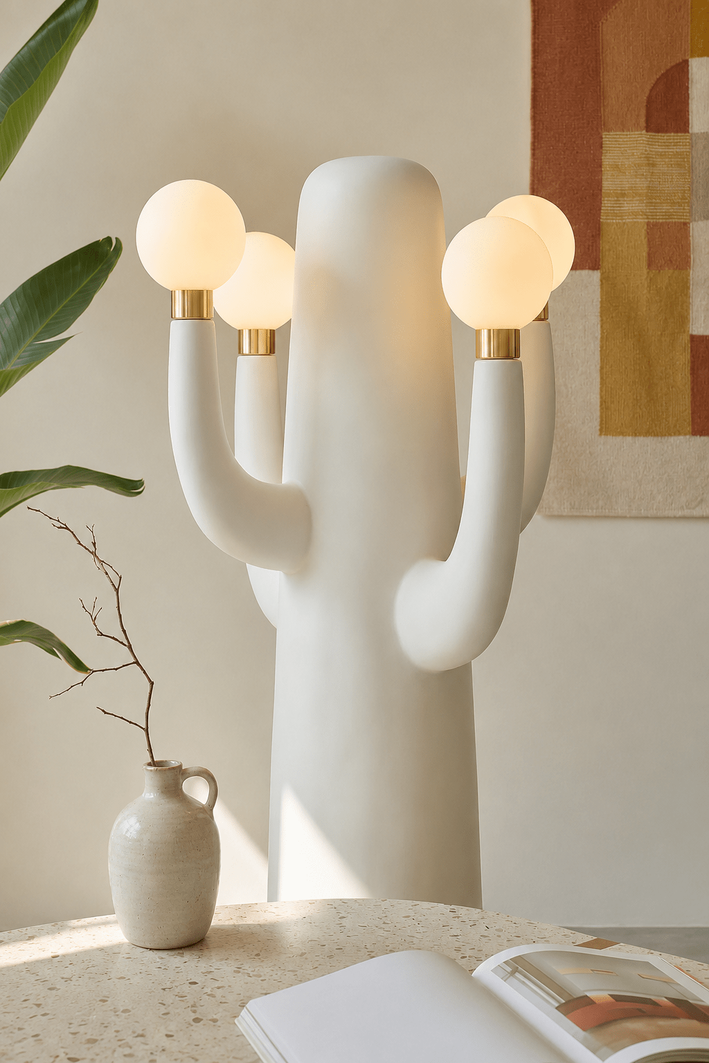 Candeeiro de pé artístico Cactus Solenna