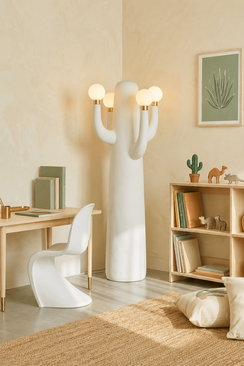 Candeeiro de pé artístico Cactus Solenna