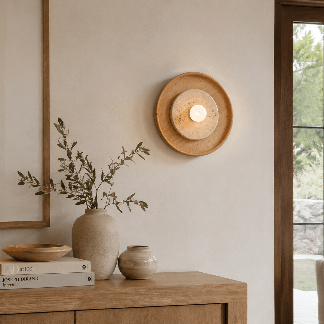 Aplique de parede Valinine em travertino