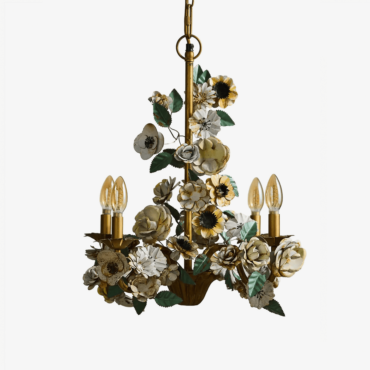 Candeeiro de teto floral vintage