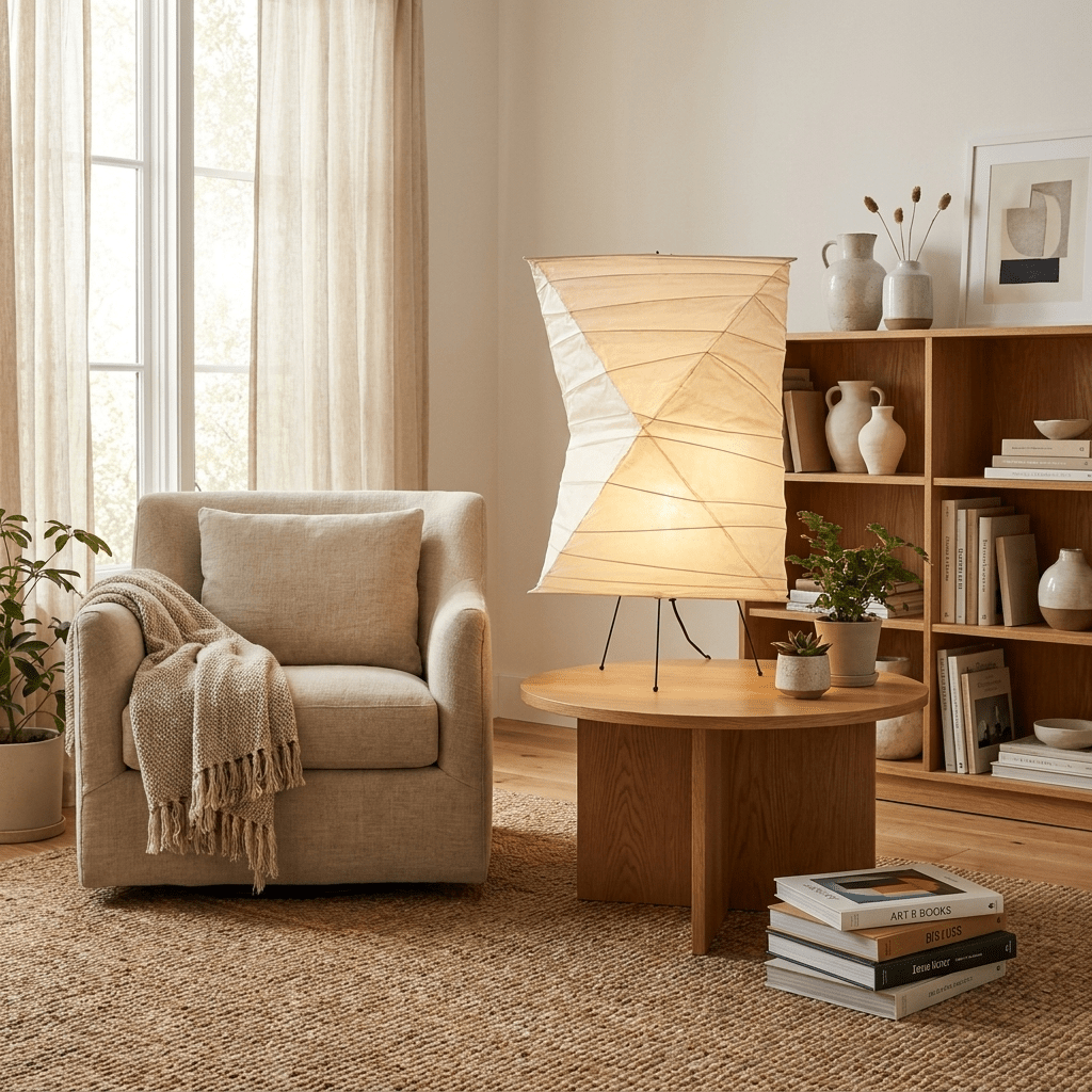Avelisse Bordslampa med Vridet Pappersskärm