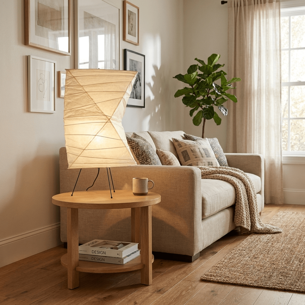 Avelisse Bordslampa med Vridet Pappersskärm