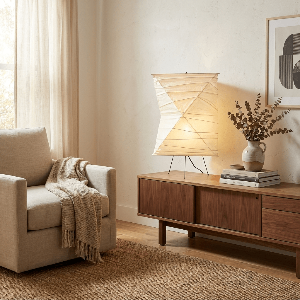 Avelisse Bordslampa med Vridet Pappersskärm
