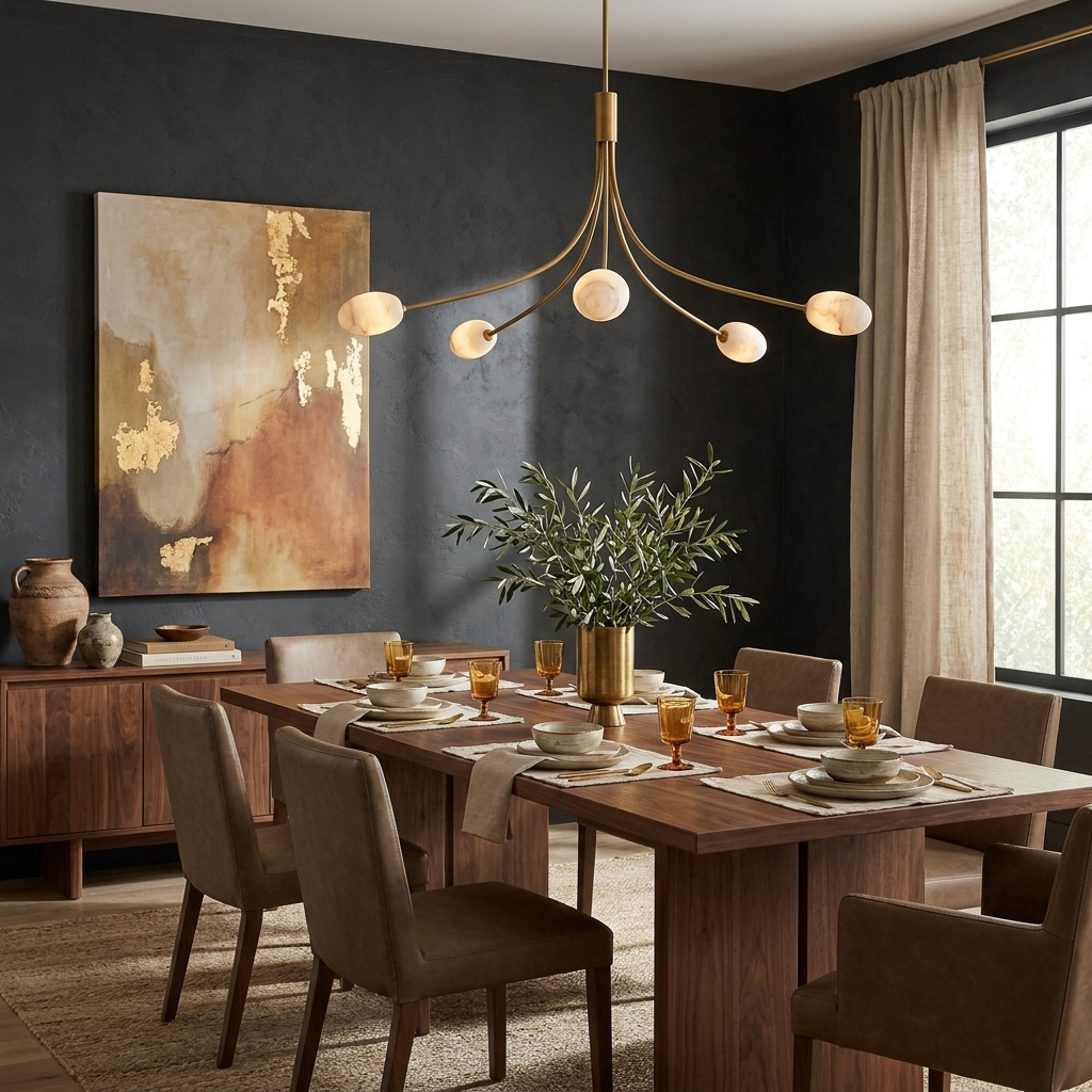 Candeeiro de lustre em alabastro Castercombe