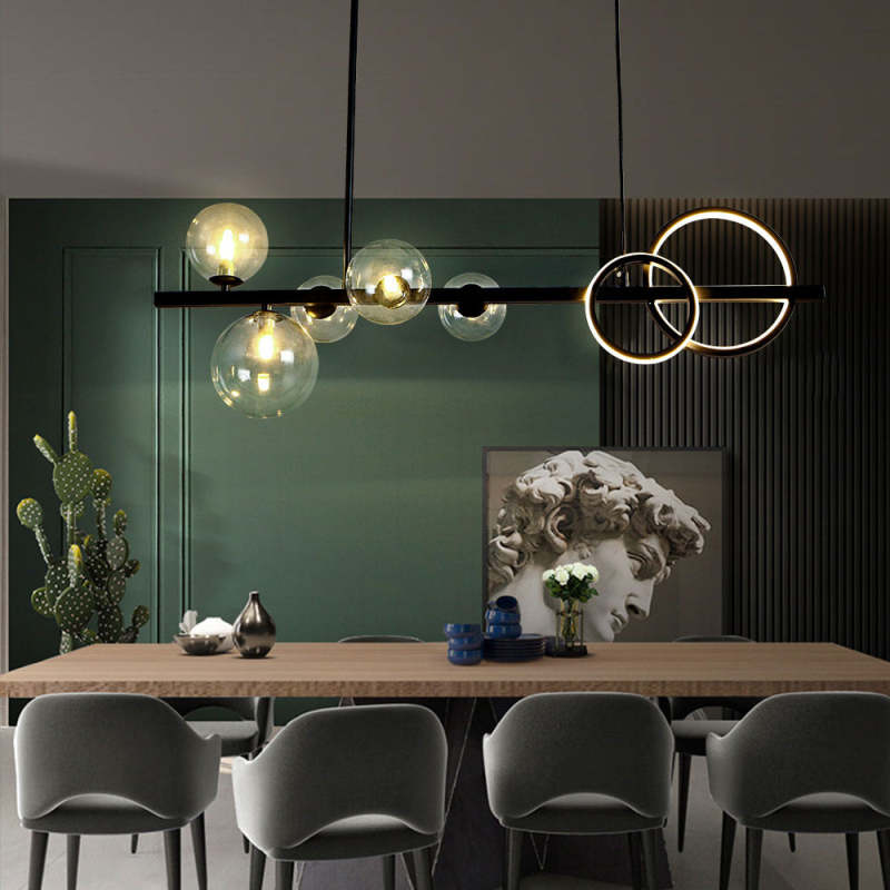 Arisha Pendant Light Bubble Circle Modern Black/Gold, Bedroom