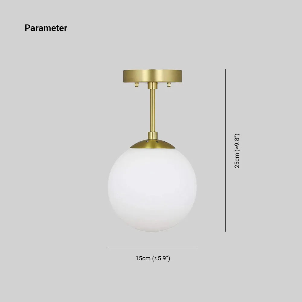 Malvo halvt infälld taklampa i glas