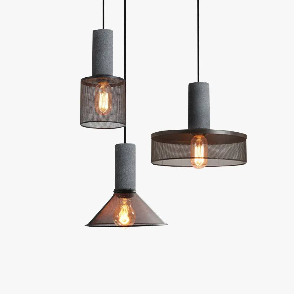 Xenith Industrial Cylindrical Pendant Light, Cement