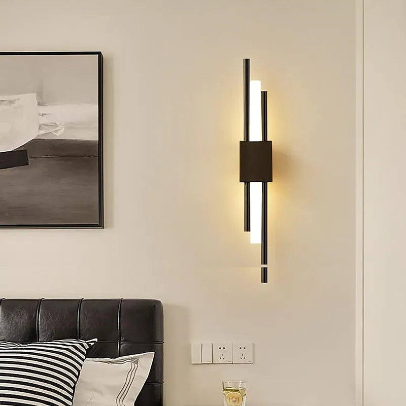 Nariq moderne LED-væglampe til bar, sort/guld