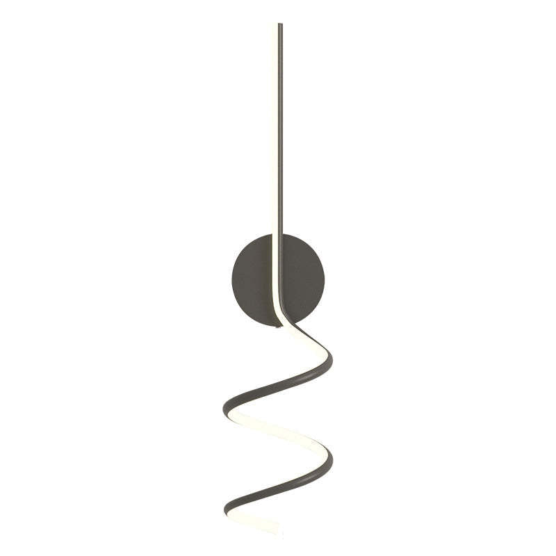 Arisha moderne LED-væglampe med spiralformet kunstmotiv, sort og hvid
