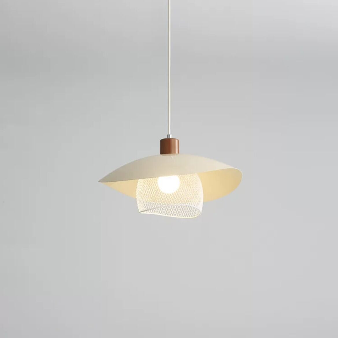 Arisha Modern LED Pendant Light Beige/Green/Wood Dining Room