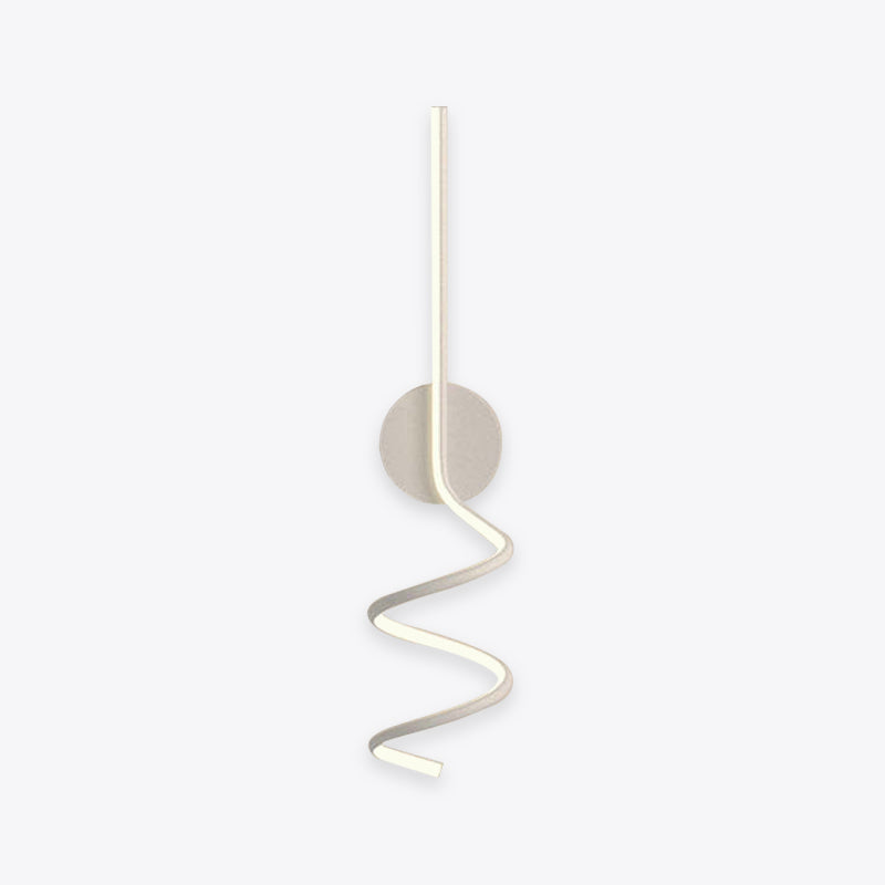 Arisha moderne LED-væglampe med spiralformet kunstmotiv, sort og hvid