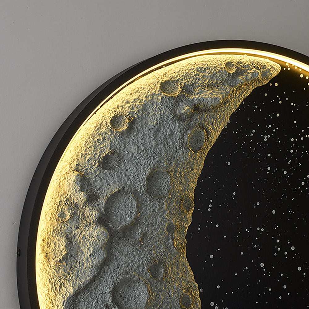 Candeeiro de parede Aria moderno Lua Astronauta de metal preto