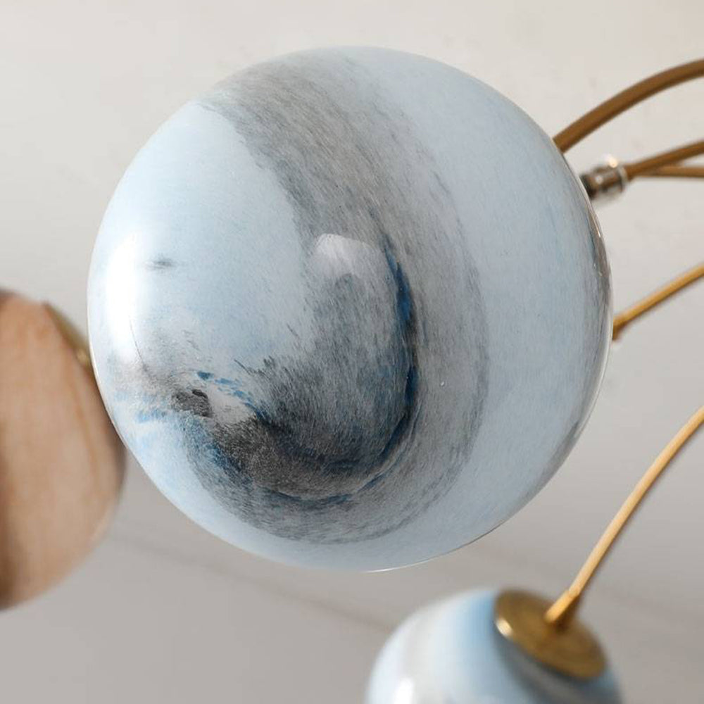 Aria Modern Planet Flush Mount Ceiling Light, Living Room