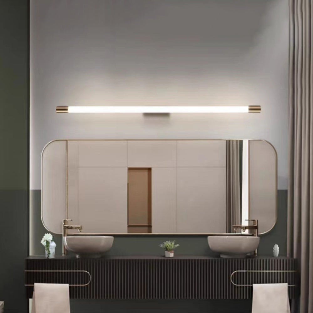 Arisha modern gyllene sminkspegelvägglampa med spegelfront, metall/