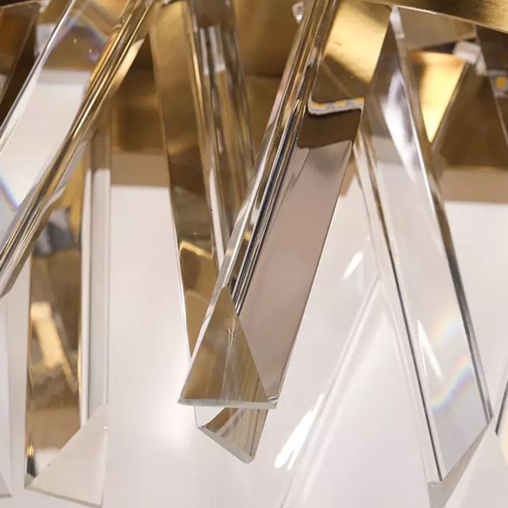 Kristy dekorativ geometrisk vägglampa av kristall/metall, guld