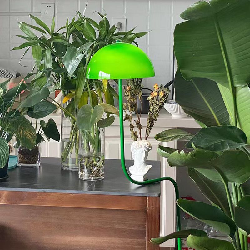 Salgado Floor Lamp Mushroom Middle Ancient, Arc Metal, Green, Dining Room