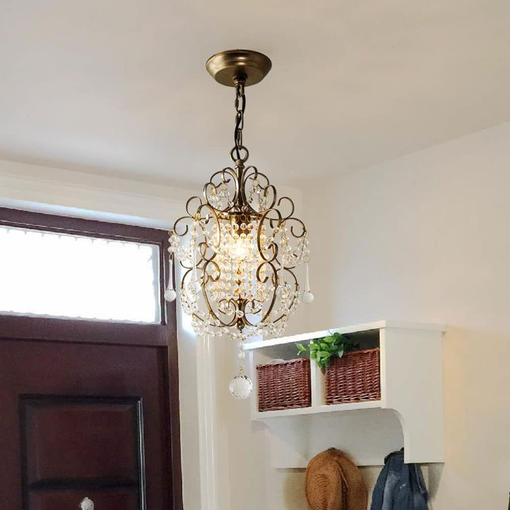 Candeeiro suspenso moderno Alessio, metal e cristal, quarto
