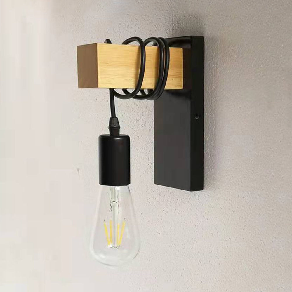 Silva Wall Lamp Bulb Industrial, Metal, Black/White, Living Room